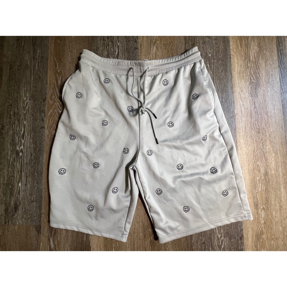 Bluegear Smiley Face Shorts Mens 3XL Gray Excellent Embroidered Mesh Athletic